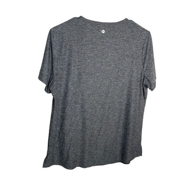 90 Degree By Reflex T-Shirt Women's Large Gray V-Neck Short Sleeve Athletic Top - Picture 4 of 7